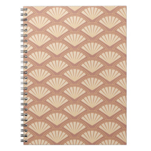 Art Deco stijlpatroon in roos kleur Notitieboek