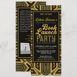 Art Deco Stijlvolle Glam Boekenlancering Kaart