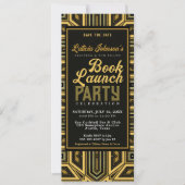 Art Deco Stijlvolle Glam Boekenlancering Kaart (Voorkant)
