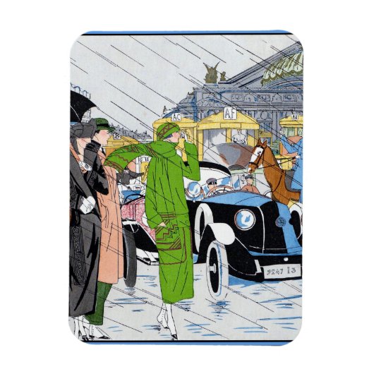Art Deco Street Scene Magneet (Verticaal)