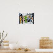 Art Deco Street Scene Poster (Keuken)