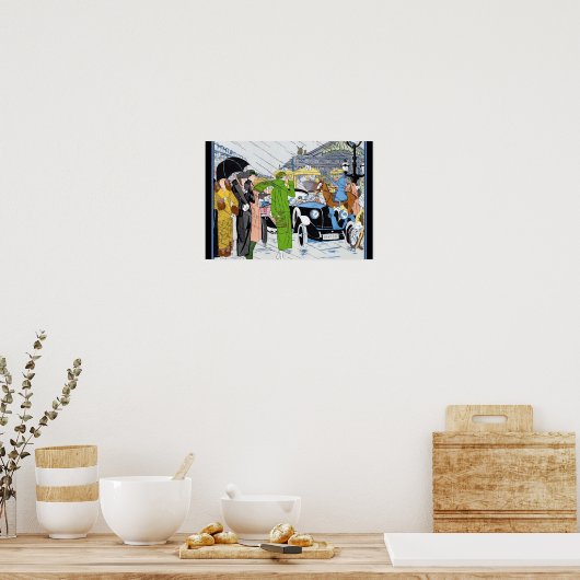 Art Deco Street Scene Poster (Keuken)