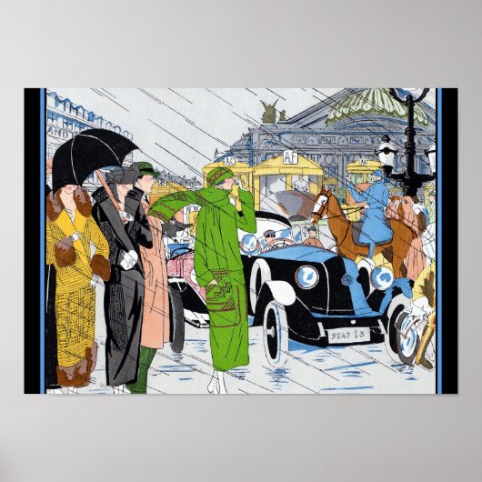 Art Deco Street Scene Poster (Voorkant)