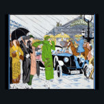 Art Deco Street Scene Poster<br><div class="desc">Kunst deco straatscène met de mode van een vrouw.</div>