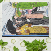 Art Deco Street Scene Theedoek (Gevouwen)