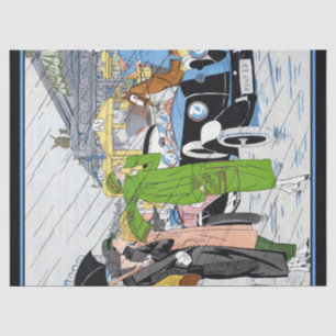 Art Deco Street Scene Tissuepapier