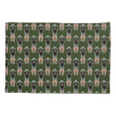 Art Deco struisvogel bloemen groen Kussensloop (Achterkant)