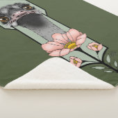 Art Deco struisvogel bloemen groen Sherpa Deken (3/4)