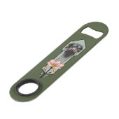 Art Deco struisvogel bloemen groen Speed Flessenopener (Voorkant Gekanteld)