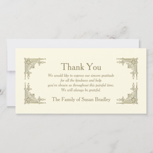 Art Deco Style 1 Sympathie Hartelijk dank Bedankkaart (Voorkant)