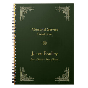 Art Deco Style 2 Memorial Service Guest Book Notitieboek