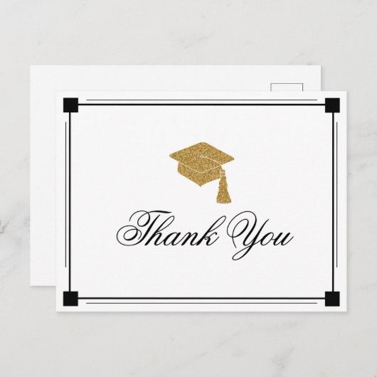Art Deco Style Afstuderen Hartelijk dank Briefkaart (Voorkant / Achterkant)