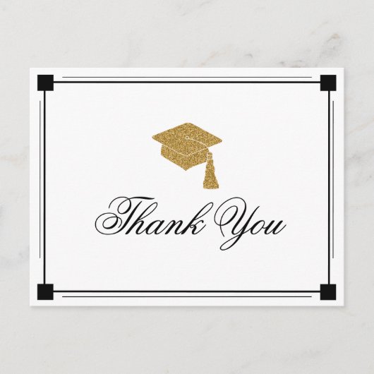 Art Deco Style Afstuderen Hartelijk dank Briefkaart (Voorkant)