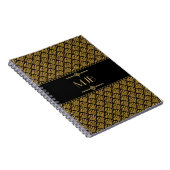 Art Deco Style Black en Gold Fan Pattern Notitieboek (Rechterzijde)
