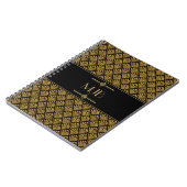 Art Deco Style Black en Gold Fan Pattern Notitieboek (Linkerzijde)