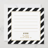 Art Deco Style Black en Uitnodiging voor nieuwjaar (Achterkant)