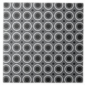 Art Deco Style Black en White Circles 6-inch Tegel Tegeltje (Voorkant)