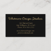 Art Deco Style Black Gold Shell Pattern Visitekaartje (Achterkant)