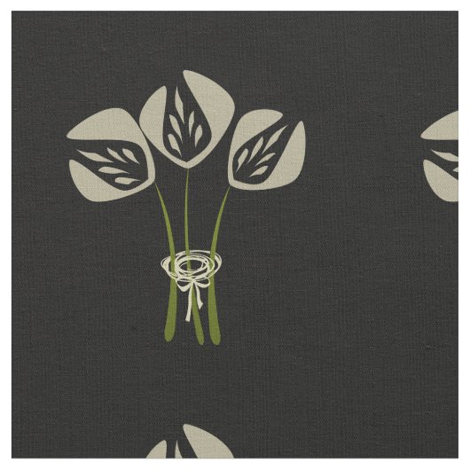 Art Deco Style Bouquet Pattern Stof (Close Up)