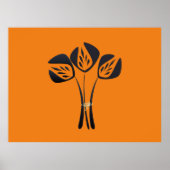  Art Deco Style Bouquet Red Poster (Voorkant)
