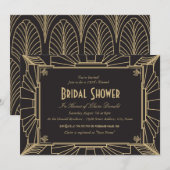 Art Deco Style Bridal Shower-uitnodiging Kaart (Voorkant / Achterkant)