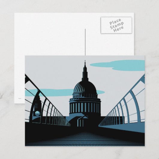 Art Deco Style Briefkaart Londen (Voorkant / Achterkant)