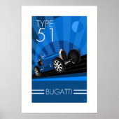 Art Deco Style Buggatti Poster (Voorkant)