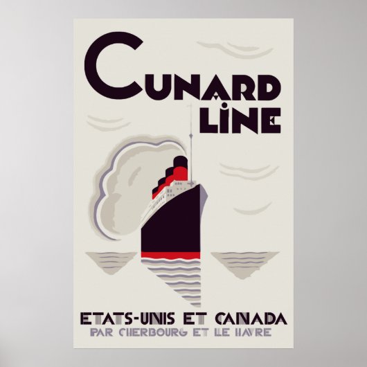 Art Deco Style Cunard Line Poster (Voorkant)