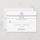 Art Deco Style Dove Grey RSVP | (Voorkant)