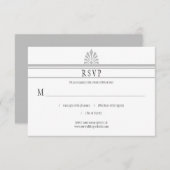 Art Deco Style Dove Grey RSVP | (Voorkant / Achterkant)