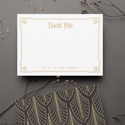 Art Deco Style Flat Dank u Nota Kaart