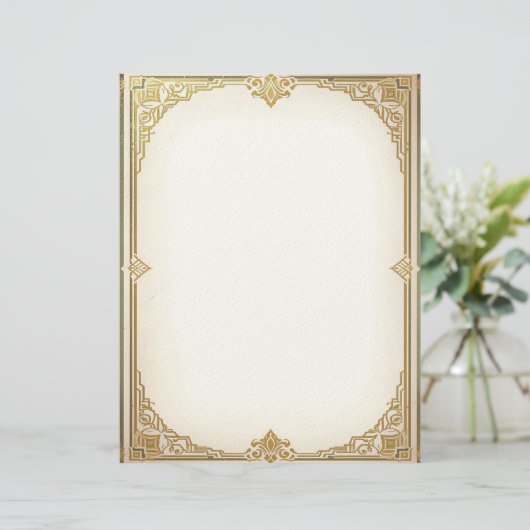 Art Deco Style Frame Stationery Paper Briefhoofd (Staand voorkant)