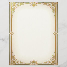 Art Deco Style Frame Stationery Paper Briefhoofd
