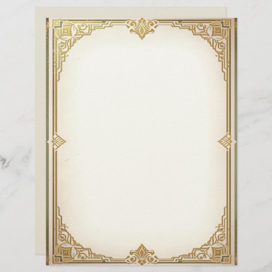 Art Deco Style Frame Stationery Paper Briefhoofd (Voorkant / Achterkant)