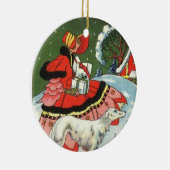 Art Deco Style Girl-kerstkunstversiering Keramisch Ornament (Rechts)