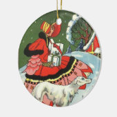 Art Deco Style Girl-kerstkunstversiering Keramisch Ornament (Links)