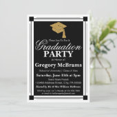 Art Deco Style Graduparty Kaart (Staand voorkant)