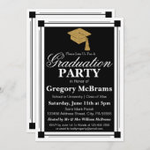 Art Deco Style Graduparty Kaart (Voorkant / Achterkant)