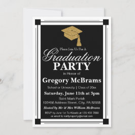 Art Deco Style Graduparty Kaart