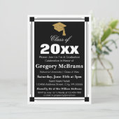 Art Deco Style Graduparty Kaart (Staand voorkant)