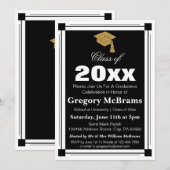 Art Deco Style Graduparty Kaart (Voorkant / Achterkant)