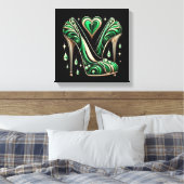 Art Deco Style Groene Stiletto's Canvas Afdruk (Insitu (Slaapkamer))
