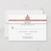 Art Deco Style Koper Glitter RSVP | (Voorkant)