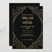 Art Deco Style Luxury Elegant Wedding Kaart (Voorkant / Achterkant)