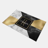 Art Deco Style Marble en Gold Monogramed Deurmat (Schuin)