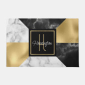Art Deco Style Marble en Gold Monogramed Deurmat (Voorkant)