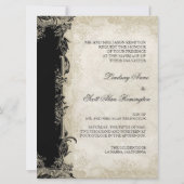 Art Deco Style Peacock Black n Cream  Lace Kaart (Achterkant)