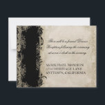 Art Deco Style Peacock Black n Cream  Lace Kaart<br><div class="desc">OPMERKING: Gebruik deze grootte NIET voor vierkante (5 1/4") of de lange rechthoek (4" x 9 1/4") nodigt uit. De grotere maat PAST NIET! Selecteer in plaats daarvan het formaat van 3 x 2 x 5 inch. KLEUR PALET: zwart, crème, tan, aqua blauw, koningsblauw, groen, paarse en gouden. DESIGN COLLECTIE:...</div>