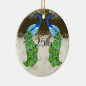 Art Deco Style Peacock Chocolate  Lace Keramisch Ornament (Rechts)