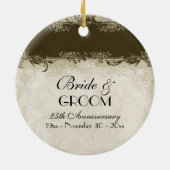 Art Deco Style Peacock Chocolate  Lace Keramisch Ornament (Achterkant)